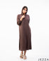 Urban Comfort: Ribbed Hoodie Midi Top 72173