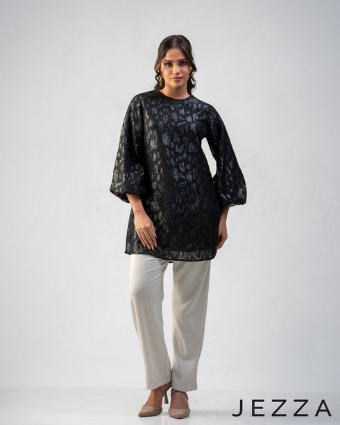 Grace Whisper: Brocade Chiffon Top 75631