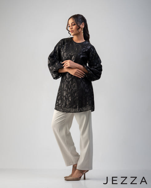 Grace Whisper: Brocade Chiffon Top 75631