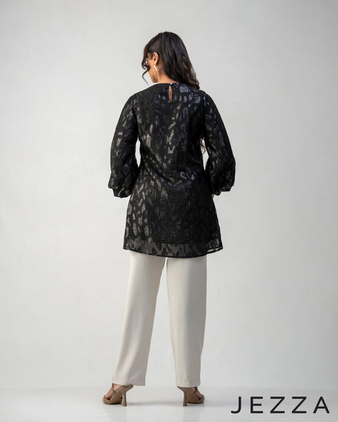 Grace Whisper: Brocade Chiffon Top 75631