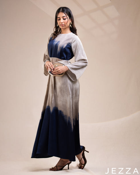 Classic Grace: The Regular-Fit Satin A-Line Dress 76871