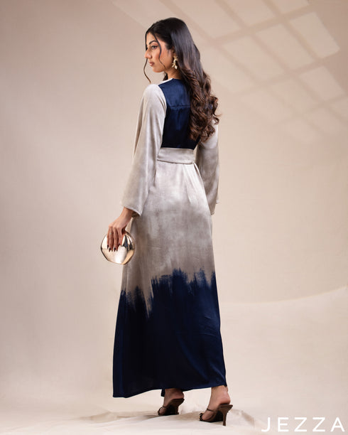 Classic Grace: The Regular-Fit Satin A-Line Dress 76871