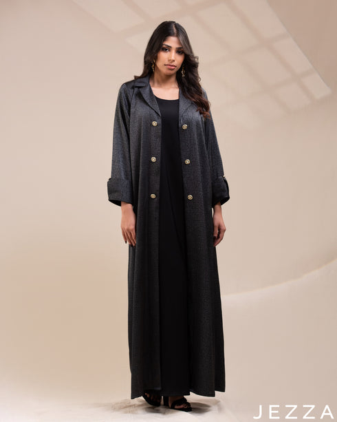 Relaxed Poise: Twill & Satin Dress 76311