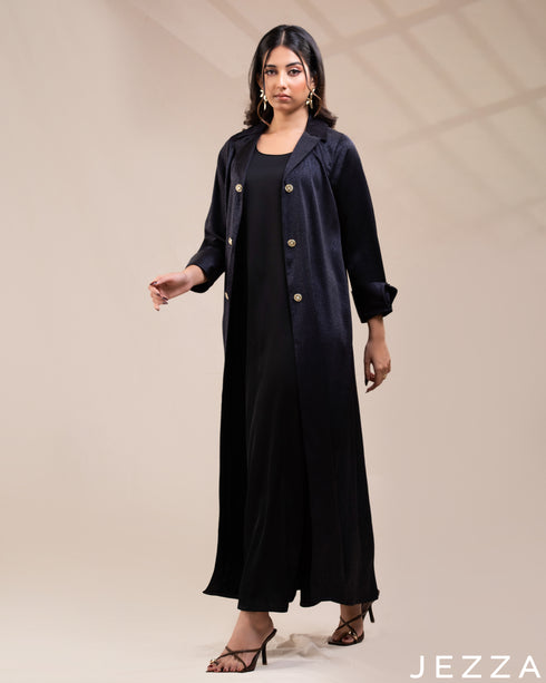 Timeless Flow: Twill-Satin Ankle Dress 76312