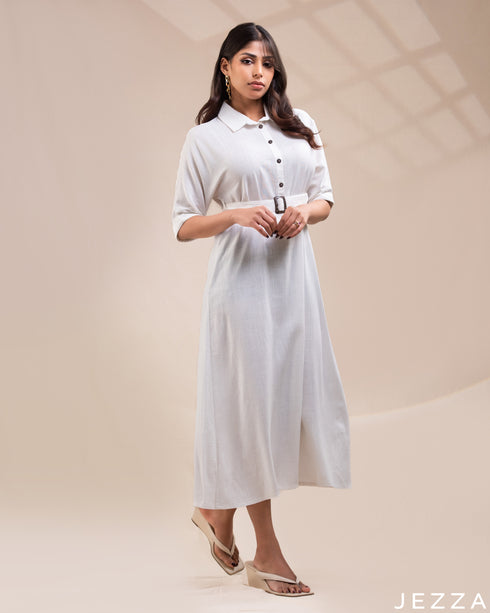 Pure Serenity: The Essential Linen Midi Dress 72384