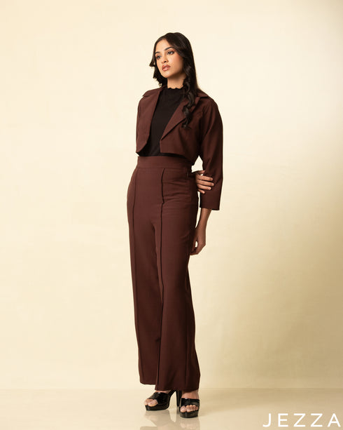 Tailored Poise: Lapel-Collar Jacket & Pant Set 68291/68301