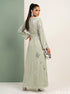Glow Garden: Green Embroidered Maxi Dress 83241