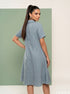 Skyline Ease: Light Blue Slub Polycotton NM Dress 82893