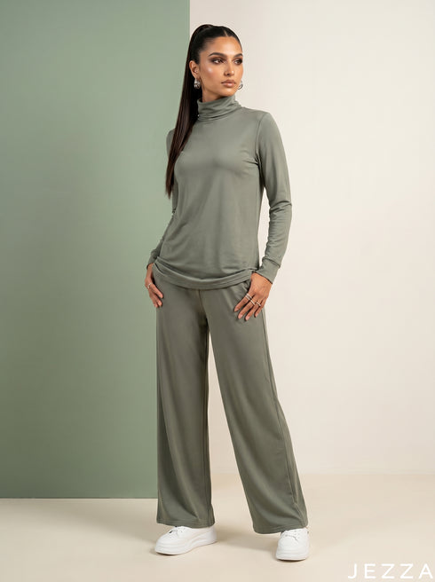 Urban Knit: Gray Top & Pant Set 81642
