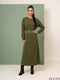 Olive Horizon: Rib Knit A-Line Dress 77212