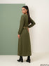 Olive Horizon: Rib Knit A-Line Dress 77212