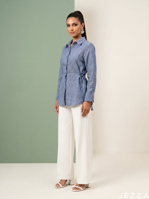 Denim Mist: Light Blue Cotton Top 86951