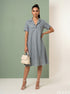 Skyline Ease: Light Blue Slub Polycotton NM Dress 82893