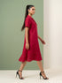 Scarlet Ease: Red Slub Polycotton NM Dress 82891