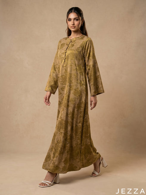 Woven Geometry: Long Sleeve A-Line Dress 83301