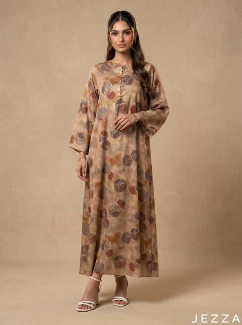 Woven Bloom: Mandarin Collar Dress 83281