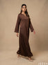 Coffee Glow: Satin A-Line Maxi Dress 77931