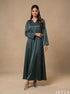 Pine Silk: Satin A-Line Maxi Dress 77932