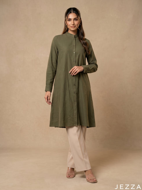 Moss Grove: Mandarin Collar Knee Top 76601