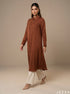 Rust Ember: Collared Midi Length Top 82381