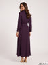 Plum Elegance: Poly Cotton A-Line Dress 90371