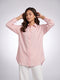Pinstripe Poise: Pink Above Knee Top 87523