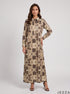 Patchwork Poetry: Satin A-Line Dress 90451