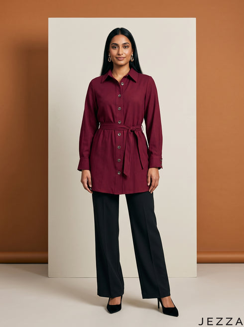 Cherry Poise: Poly Cotton Below Hip Top 84932