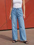 Coastal Breeze: Light Blue Wide-Leg Denim Jeans DL-389 L
