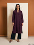 Maroon Texture: Textured Polyester Hoodie Top 82182
