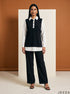 Monochrome Ease: Rib & Cotton Below Hip Top 88201