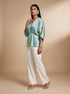 Jacquard Whisper: Chiffon V-Neck Hip Top 91771