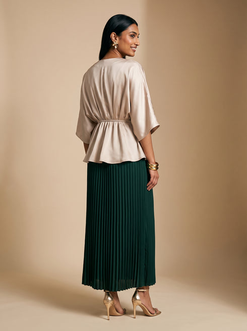 Pine Flow: Polyester Ankle Skirt 88052