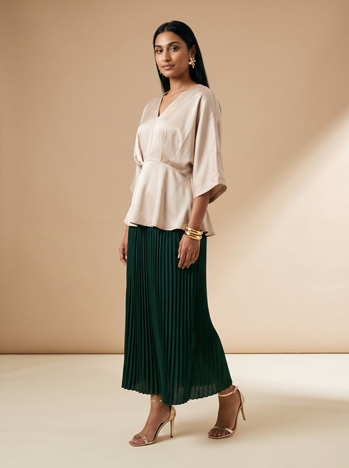 Pine Flow: Polyester Ankle Skirt 88052