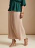 Cream Flow: Polyester Ankle Skirt 88051