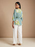Jacquard Whisper: Chiffon V-Neck Hip Top 91771