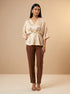 Abstract Grace: Chiffon V-Neck Hip Top 91761