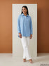 Skyline Ease: Relaxed Poly Cotton Below Hip Top 90363