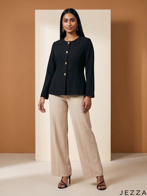Noir Fit: Black Poly Cotton Hip Top 88222