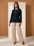 Noir Fit: Black Poly Cotton Hip Top 88222
