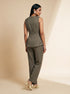 Olive Essential: Poly Cotton Ankle Pants 88092