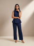 Navy Essential: Poly Cotton Ankle Pants 88091