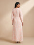 Baroque Grace: Brocade Damask Maxi Dress 91861