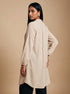 Cream Serenity: Cotton Mandarin Knee Top 81691
