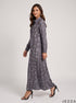 Serpent Elegance: Snake Print A-Line Dress 90461