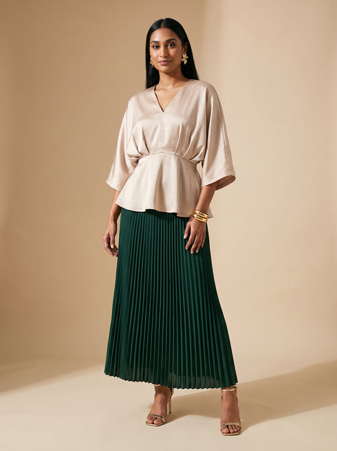 Pine Flow: Polyester Ankle Skirt 88052