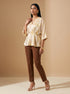 Abstract Grace: Chiffon V-Neck Hip Top 91761