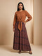 Mocha Muse: Light Brown Abstract Skirt Set 9227/9072