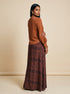 Mocha Muse: Light Brown Abstract Skirt Set 9227/9072