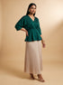 Cream Flow: Polyester Ankle Skirt 88051